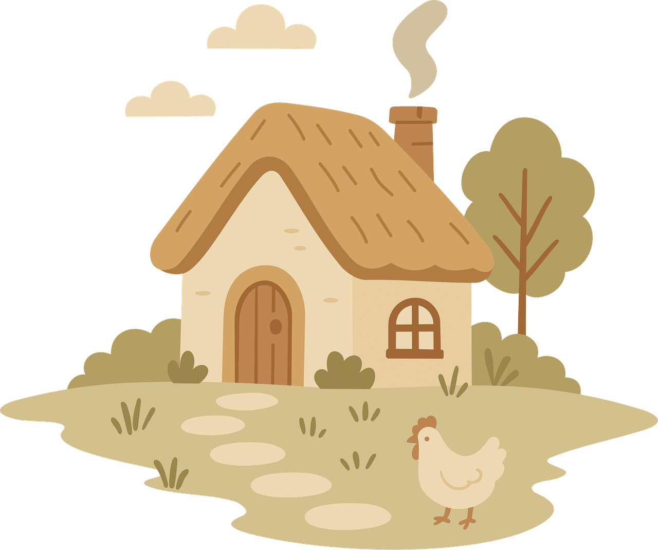 Illustrated cottage with a chicken beside guidance on using a Beneficiary Deed.